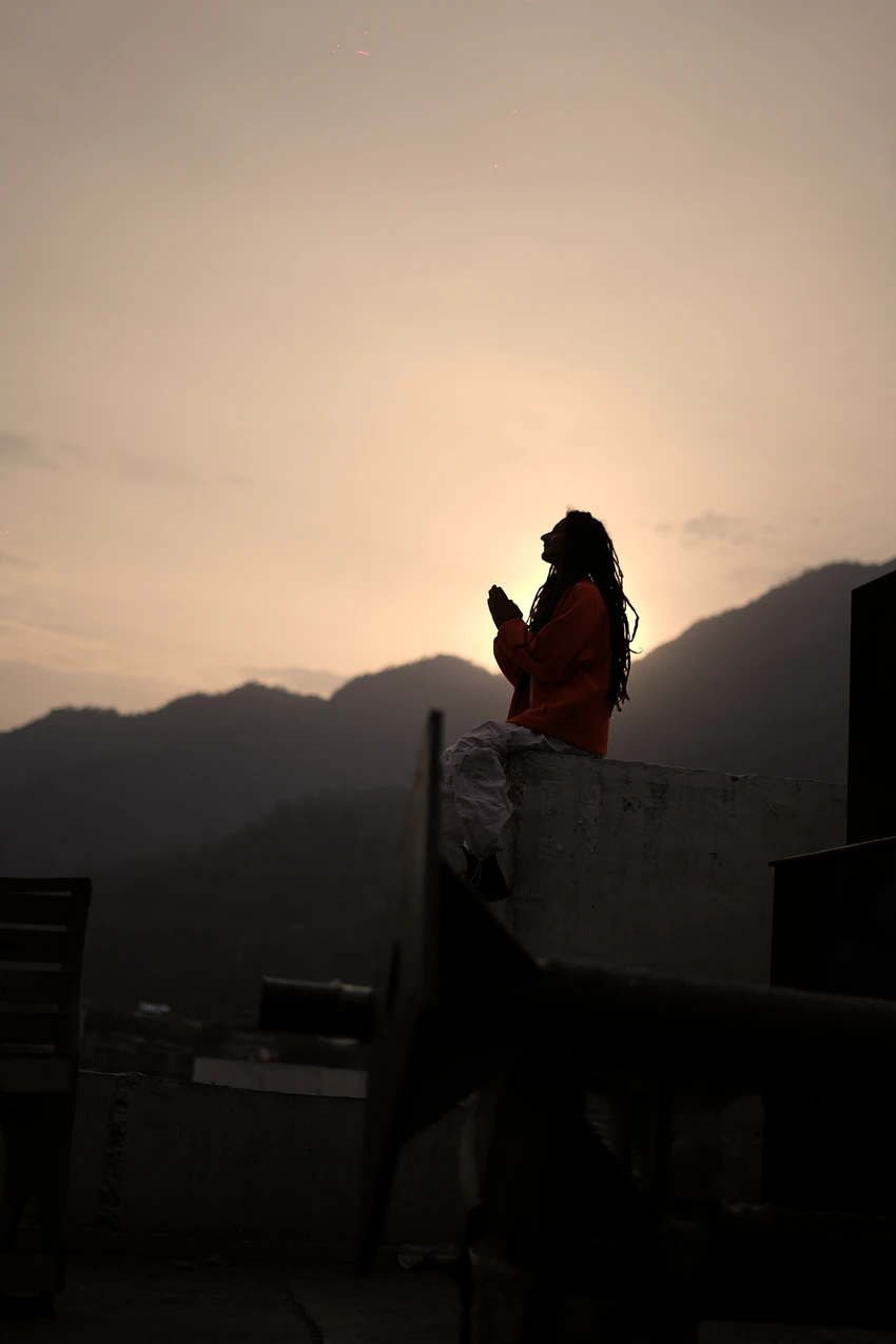 The Ganga river flowing through Rishikesh at dawn